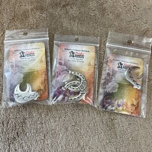 New Lot of 3 Conchos Silver and Black Screw Back Tandy Leather Co